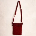 Red Stripes Bagh Print Cotton Sling Bag