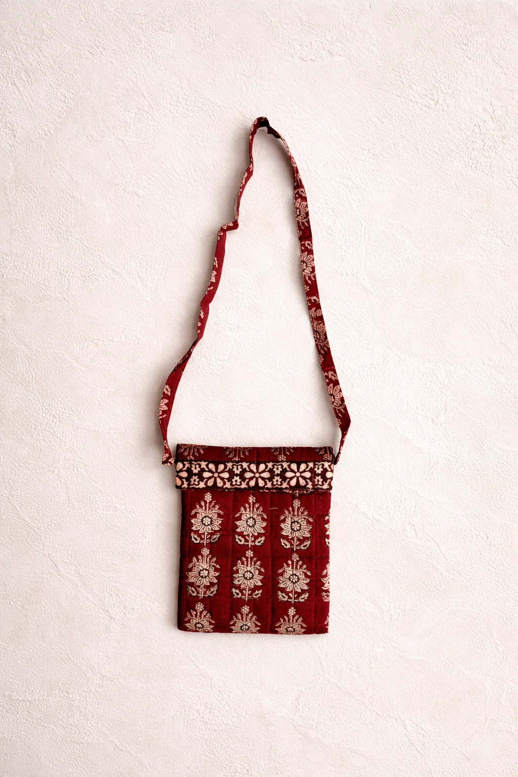ChatGPT Image Mar 21, 2026, 12_05_29 AM Red Buti Bagh Print Cotton Sling Bag