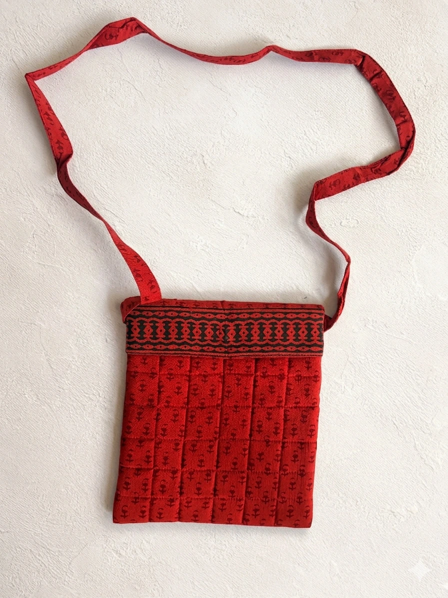 Gemini_Generated_Image_5exniu5exniu5exn Red Bagh Print Cotton Sling Bag
