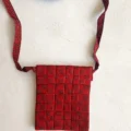 Red Stripes Bagh Print Cotton Sling Bag
