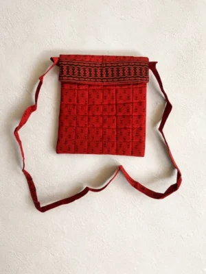 Red Bagh Print Cotton Sling Bag