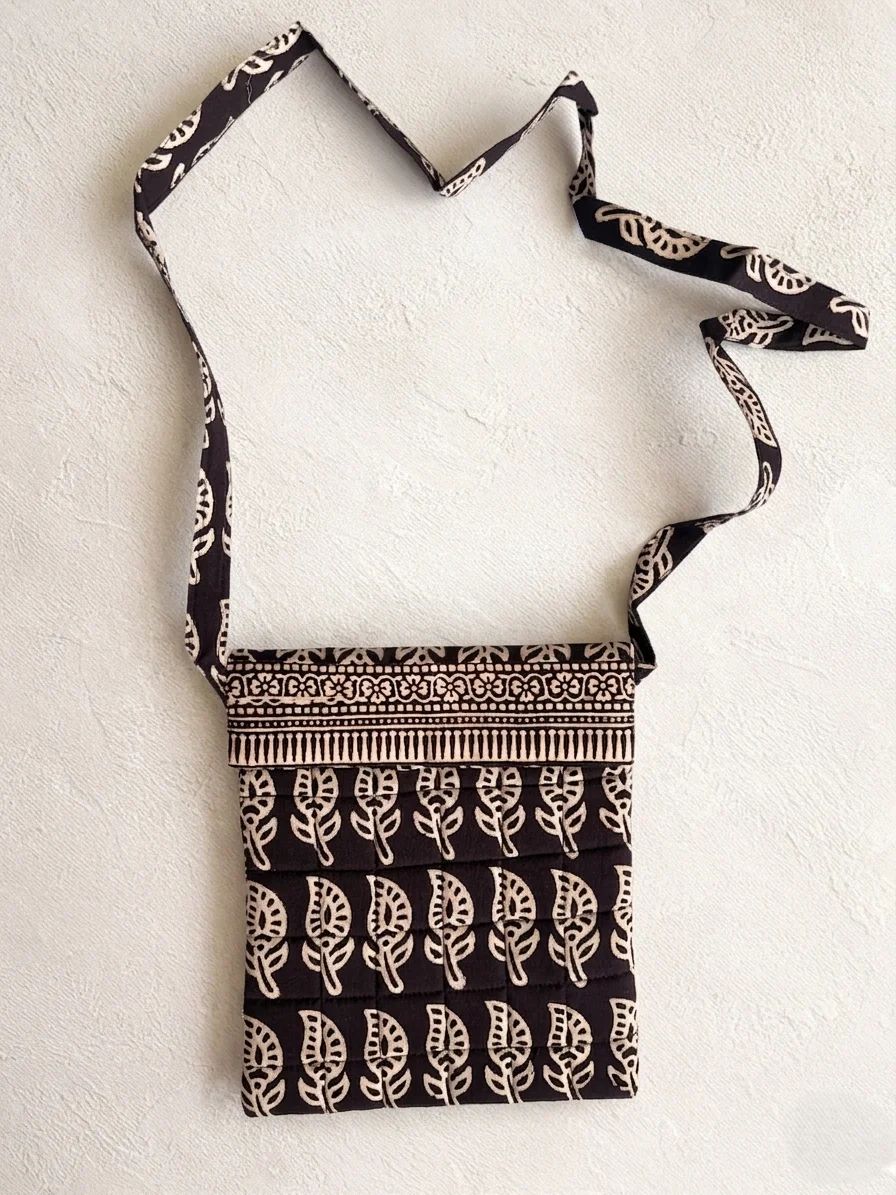 Gemini_Generated_Image_eft3mueft3mueft3 Black Buti Bagh Handblock Print Cotton Sling Bag