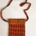 Red Yellow Paisley Bagh Print Cotton Sling Bag