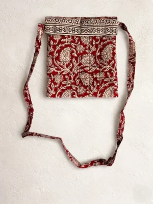Gemini_Generated_Image_hwi41uhwi41uhwi4 Red Leaf & Vine Bagh Handblock Print Cotton Sling Bag