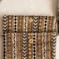 Beige Green Stripe Bagh Handblock Print Cotton Sling Bag