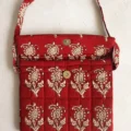 Red Buti Bagh Handblock Print Cotton Sling Bag