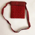 Red Stripes Bagh Print Cotton Sling Bag
