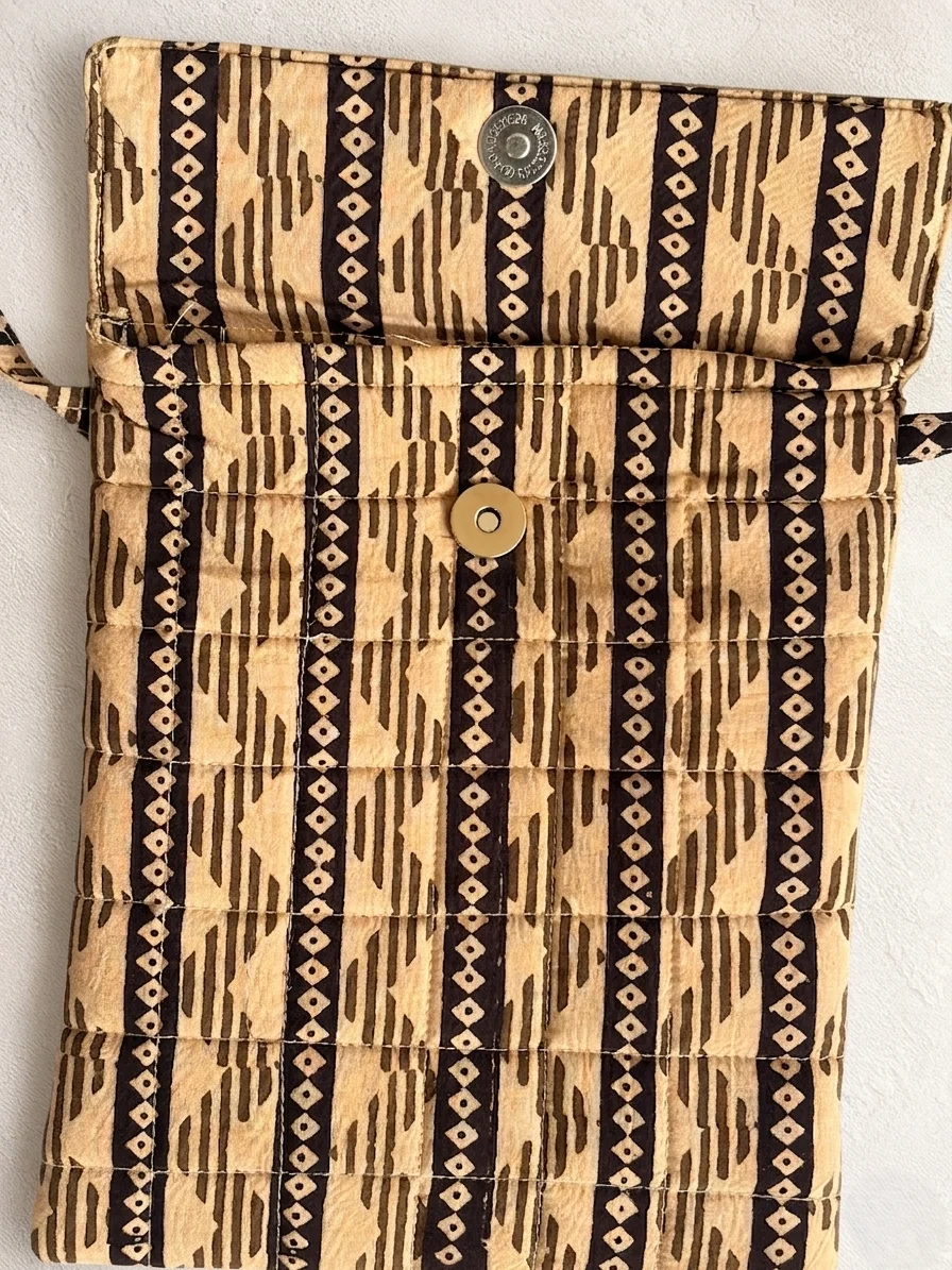 Gemini_Generated_Image_u7pf9hu7pf9hu7pf Beige Green Stripe Bagh Handblock Print Cotton Sling Bag