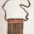 Beige Green Stripe Bagh Handblock Print Cotton Sling Bag