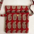 Red Paisley Bagh Print Cotton Sling Bag