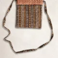 Beige Green Stripe Bagh Handblock Print Cotton Sling Bag