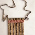Beige Stripe Bagh Handblock Print Cotton Sling Bag