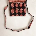 Black Red Paisley Bagh Print Cotton Sling Bag
