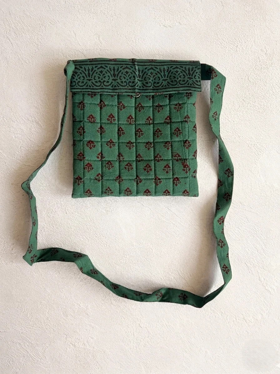 Gemini_Generated_Image_y9utny9utny9utny Green Buti Bagh Handblock Print Cotton Sling Bag
